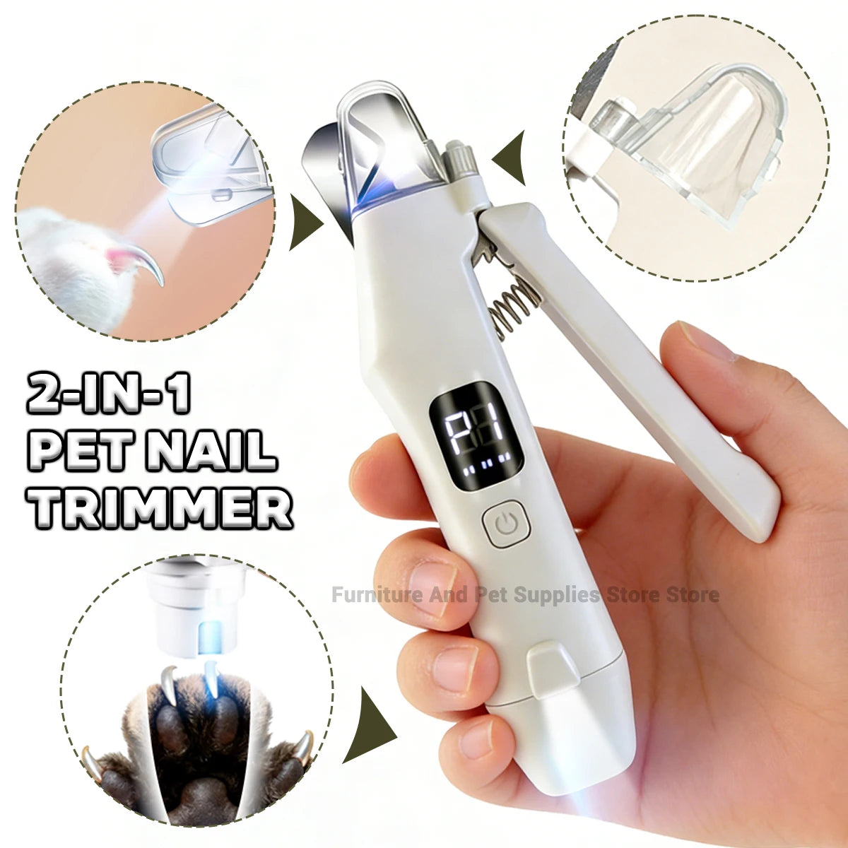 2 IN 1 Electric Pet Nail Trimmer | Comleet