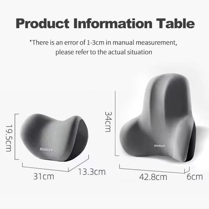 Memory Foam Car Neck & Lumbar Support Pillow