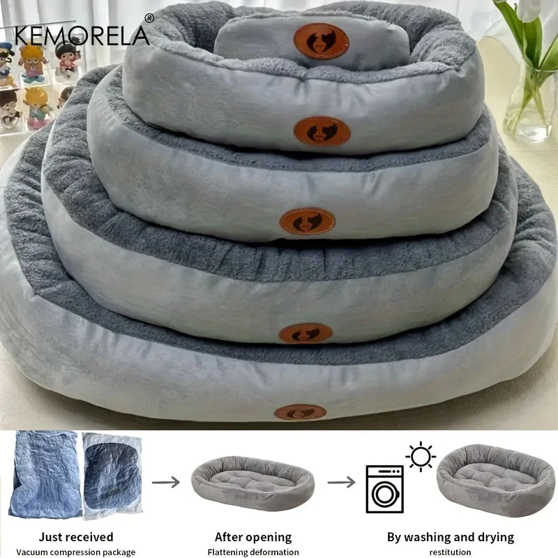 Oval Plush Pet Bed | Comleet