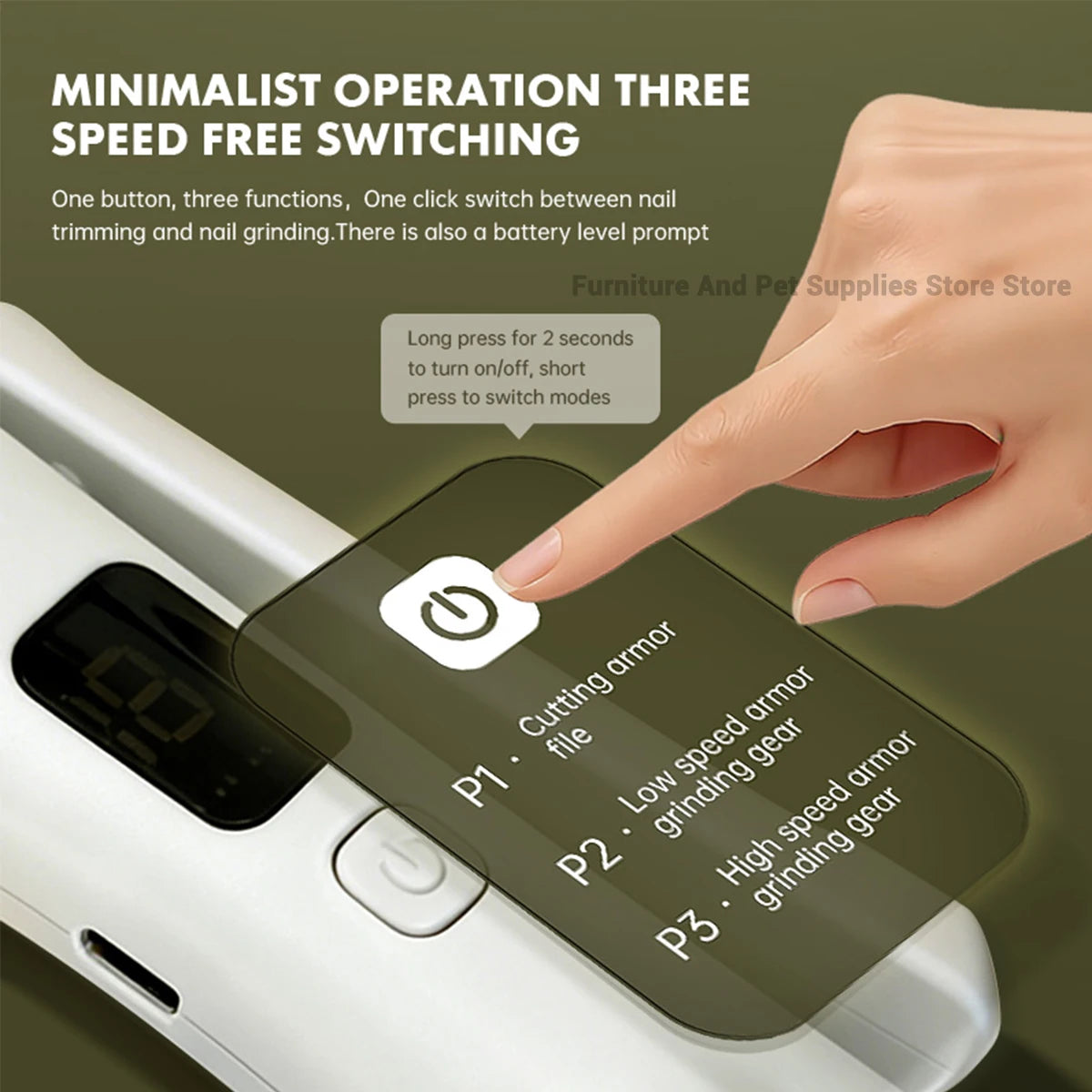 2 IN 1 Electric Pet Nail Trimmer | Comleet