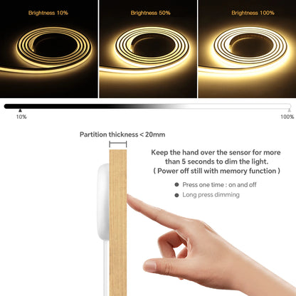 COB LED Neon Strip Light for Mirror & Cabinet – Dimmable, 24V (2m–10m)