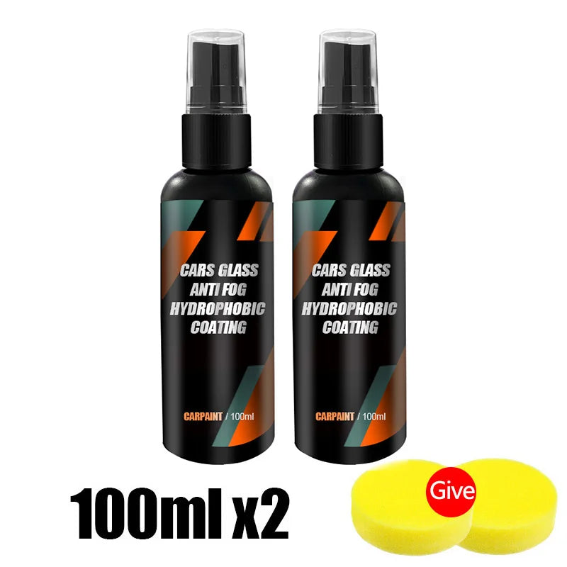 Auto Water Repellent Spray 100ml x2 – Hydrofobe Anti-Regen Coating voor Autoruiten met sponzen