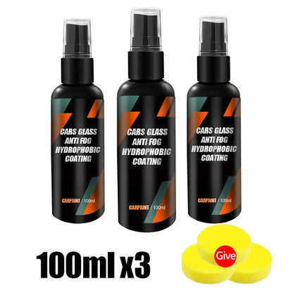 Auto Water Repellent Spray 100ml x3 – Hydrofobe Anti-Regen Coating voor Autoruiten met sponzen